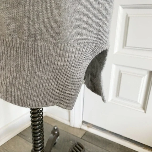 Peserico Gray (Grey) Cashmere Wool Silk Sweater Dress Tie Waist Size 48 IT - Picture 13 of 15